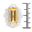 9.13 Carat Genuine Citrine & White Topaz .925 Sterling Silver Ring-6