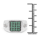 0.60 Carat Genuine Emerald & White Diamond .925 Sterling Silver Ring-6