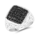 0.54 Carat Genuine Black Diamond .925 Sterling Silver Ring-5