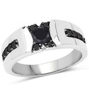 0.83 Carat Genuine Black Diamond .925 Sterling Silver Ring-4