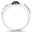 0.83 Carat Genuine Black Diamond .925 Sterling Silver Ring-5