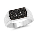 0.42 Carat Genuine Black Diamond .925 Sterling Silver Ring-4