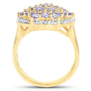 14K Yellow Gold Plated 1.52 Carat Genuine Tanzanite .925 Sterling Silver Ring-5