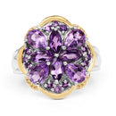 Two Tone Plated 2.66 Carat Genuine Amethyst .925 Sterling Silver Ring-6