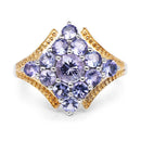 Two Tone Plated 1.67 Carat Genuine Tanzanite .925 Sterling Silver Ring-6