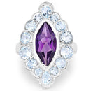 5.30 Carat Genuine Amethyst and Blue Topaz .925 Sterling Silver Ring-6