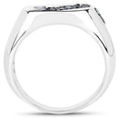 0.31 Carat Genuine Blue Diamond .925 Sterling Silver Ring-5