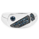 0.31 Carat Genuine Blue Diamond .925 Sterling Silver Ring-6