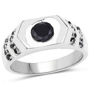 1.53 Carat Genuine Black Diamond .925 Sterling Silver Ring-4