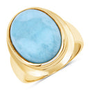 9.10 Carat Genuine Larimar .925 Sterling Silver Ring-2