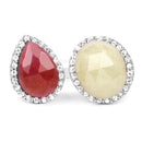 8.86 Carat Genuine Pink Sapphire and Sapphire White .925 Sterling Silver Ring-6