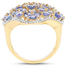 14K Yellow Gold Plated 3.60 Carat Genuine Tanzanite .925 Sterling Silver Ring-5