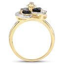 1.76 Carat Genuine London Blue Topaz and White Topaz .925 Sterling Silver Ring-5
