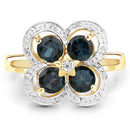 1.76 Carat Genuine London Blue Topaz and White Topaz .925 Sterling Silver Ring-6