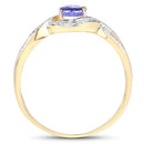 0.75 Carat Genuine Tanzanite .925 Sterling Silver Ring-5