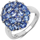 Two Tone Plated 2.54 Carat Genuine Tanzanite .925 Sterling Silver Ring-2