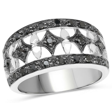 0.29 Carat Genuine Black Diamond .925 Sterling Silver Ring - 0