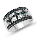 0.54 Carat Genuine Blue Diamond .925 Sterling Silver Ring-4