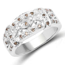 0.32 Carat Genuine Champagne Diamond .925 Sterling Silver Ring-5