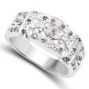 0.32 Carat Genuine Champagne Diamond .925 Sterling Silver Ring-6