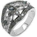 0.47 Carat Genuine Blue Diamond .925 Sterling Silver Ring-4