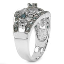 0.47 Carat Genuine Blue Diamond .925 Sterling Silver Ring-5