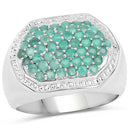 1.43 Carat Genuine Emerald .925 Sterling Silver Ring-4