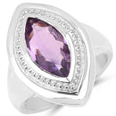 2.00 Carat Genuine Amethyst .925 Sterling Silver Ring-4