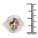 14K Yellow Gold Plated 3.15 Carat Genuine Quartz Mystic .925 Sterling Silver Ring-6