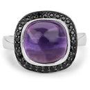 5.25 Carat Genuine Amethyst & Black Spinel .925 Sterling Silver Ring-6