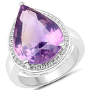 9.00 Carat Genuine Amethyst .925 Sterling Silver Ring-5