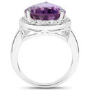 9.00 Carat Genuine Amethyst .925 Sterling Silver Ring-6