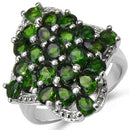 3.73 Carat Genuine Chrome Diopside .925 Sterling Silver Ring-3