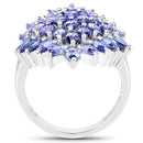 5.04 Carat Genuine Tanzanite .925 Sterling Silver Ring-6