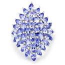 5.04 Carat Genuine Tanzanite .925 Sterling Silver Ring-7