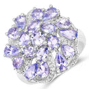 3.35 Carat Genuine Tanzanite .925 Sterling Silver Ring-4