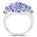 4.20 Carat Genuine Tanzanite .925 Sterling Silver Ring-5