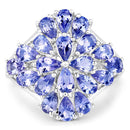 4.20 Carat Genuine Tanzanite .925 Sterling Silver Ring-6