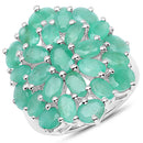 5.88 Carat Genuine Emerald .925 Sterling Silver Ring-4