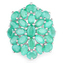 5.88 Carat Genuine Emerald .925 Sterling Silver Ring-7
