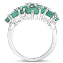 5.88 Carat Genuine Emerald .925 Sterling Silver Ring-5