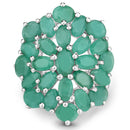 5.88 Carat Genuine Emerald .925 Sterling Silver Ring-6