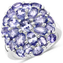 7.08 Carat Genuine Tanzanite .925 Sterling Silver Ring-4