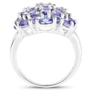 7.08 Carat Genuine Tanzanite .925 Sterling Silver Ring-5