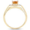 14K Yellow Gold Plated 1.36 Carat Genuine Citrine & White Topaz .925 Sterling Silver Ring-5
