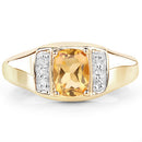 14K Yellow Gold Plated 1.36 Carat Genuine Citrine & White Topaz .925 Sterling Silver Ring-6