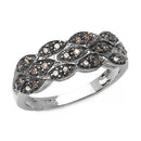 0.31 Carat Genuine Champagne Diamond .925 Sterling Silver Ring-5