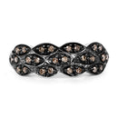 0.31 Carat Genuine Champagne Diamond .925 Sterling Silver Ring-8