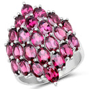 11.50 Carat Genuine Rhodolite .925 Sterling Silver Ring-5