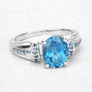 2.72 Carat Genuine London Blue Topaz and Blue Diamond .925 Sterling Silver Ring-9